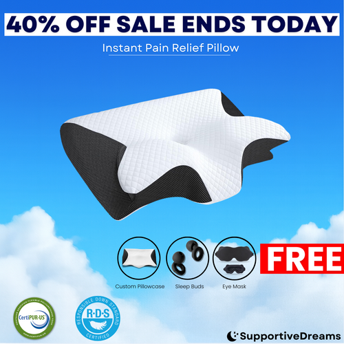 Supportive Dreams™ Pain Relief Pillow + 3 FREE Gifts