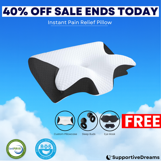 Supportive Dreams™ Pain Relief Pillow + 3 FREE Gifts